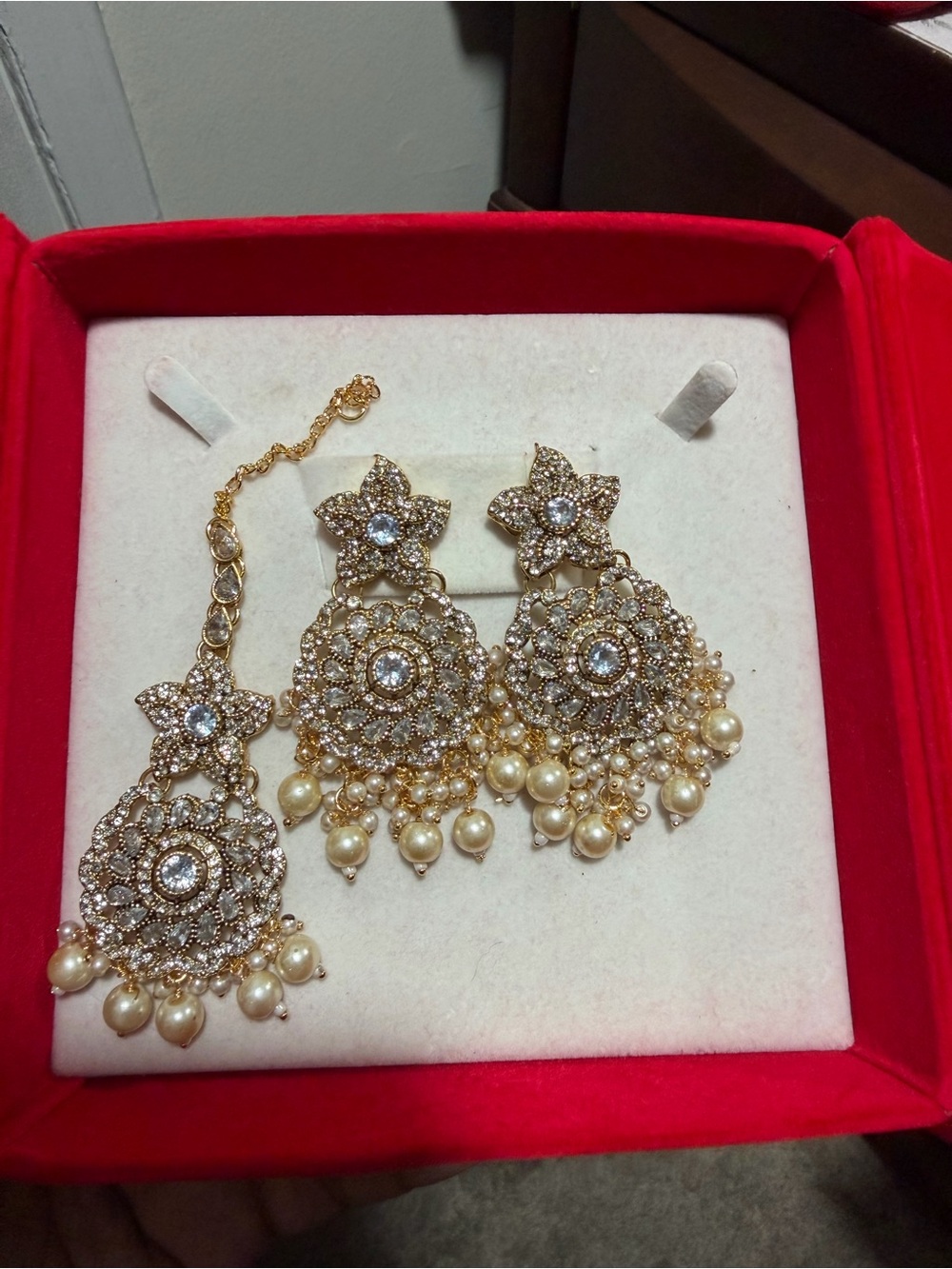 Pakistani indian earrings tikka set